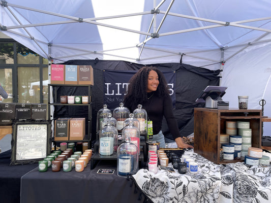 Kari Herrera of Litotes at the Lincoln Roscoe Art Fair